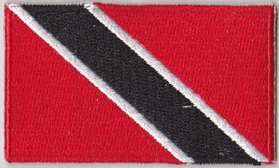 Trinidad and Tobago Embroidered Flag Patch, style 04.