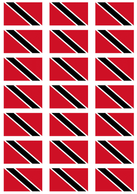 Trinidad and Tobago Flag Stickers - 21 per sheet