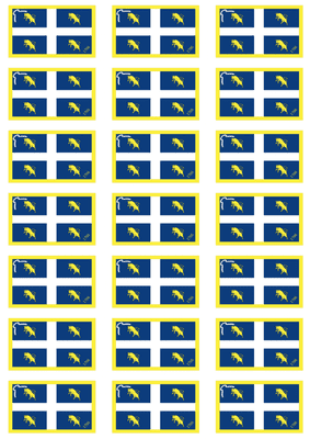 Turin City Flag Stickers - 21 per sheet