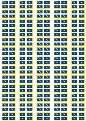 Turin City Flag Stickers - 65 per sheet