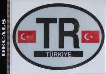 Turkey Country Flag Oval Decal.