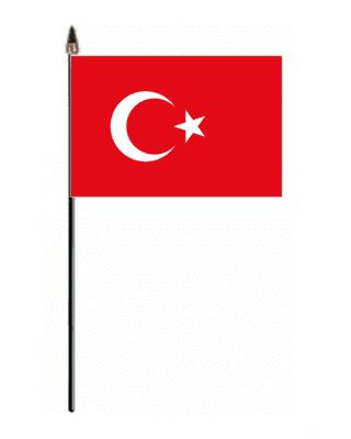 Turkey Country Hand Flag - Small.
