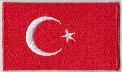 Turkey Embroidered Flag Patch, style 04.