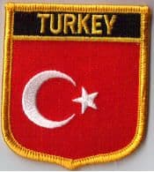 Turkey Embroidered Flag Patch, style 07.