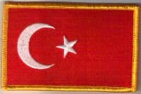 Turkey Embroidered Flag Patch, style 08.