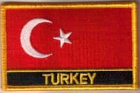 Turkey Embroidered Flag Patch, style 09.