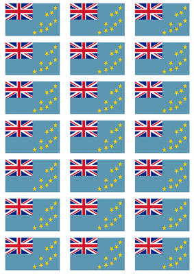 Tuvalu Flag Stickers - 21 per sheet