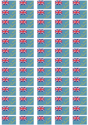 Tuvalu Flag Stickers - 65 per sheet