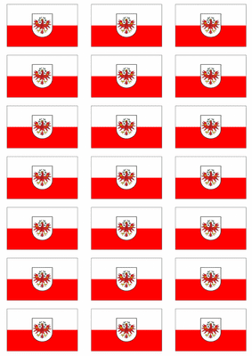 Tyrol Flag Stickers - 21 per sheet