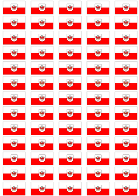 Tyrol Flag Stickers - 65 per sheet