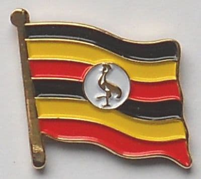 Uganda Country Flag Enamel Pin Badge
