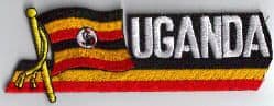 Uganda Embroidered Flag Patch, style 01.