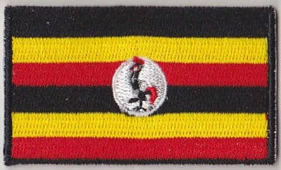 Uganda Embroidered Flag Patch, style 04.
