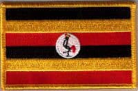 Uganda Embroidered Flag Patch, style 08.