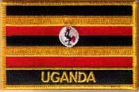 Uganda Embroidered Flag Patch, style 09.