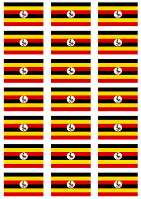 Uganda Flag Stickers - 21 per sheet