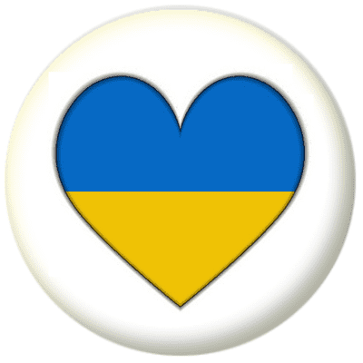 Ukraine Country Flag Heart 25mm Button Badge