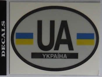 Ukraine Country Flag Oval Decal.