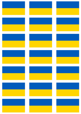 Ukraine Flag Stickers - 21 per sheet