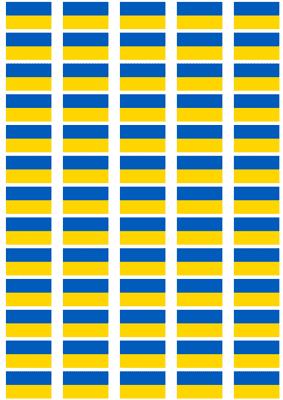 Ukraine Flag Stickers - 65 per sheet