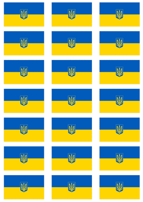 Ukraine State Flag Stickers - 21 per sheet