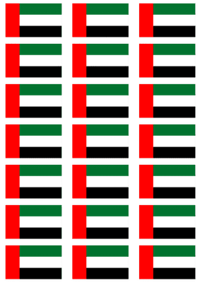 United Arab Emirates Flag Stickers - 21 per sheet