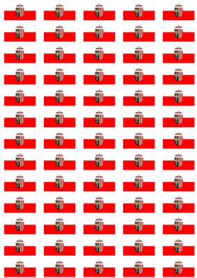 Upper Austria Flag Stickers - 65 per sheet