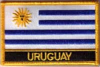 Uruguay Embroidered Flag Patch, style 09.