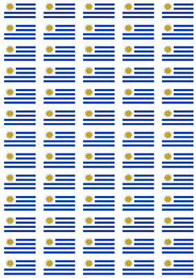 Uruguay Flag Stickers - 65 per sheet