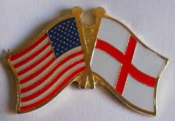 USA and England Friendship Flag Pin Badge