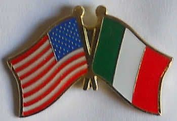 USA and Italy Friendship Flag Pin Badge