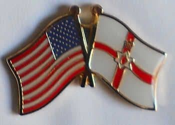 USA and Northern Ireland Friendship Flag Pin Badge