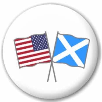 USA and Scotland Friendship Flag 25mm Pin Button Badge