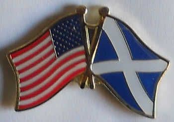 USA and Scotland St Andrew Friendship Flag Pin Badge