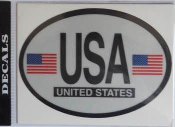 USA Country Flag Oval Decal.