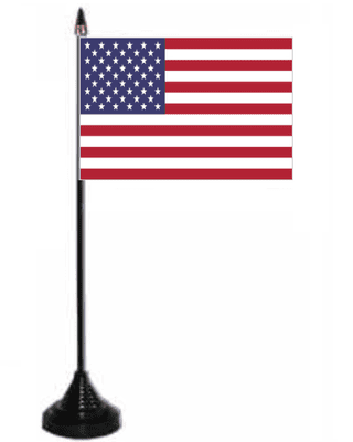 USA Desk / Table Flag with plastic stand and base.