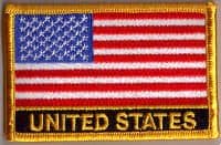 USA Embroidered Flag Patch, style 09.