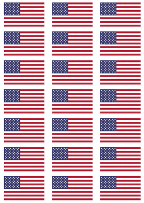 USA Flag Stickers - 21 per sheet
