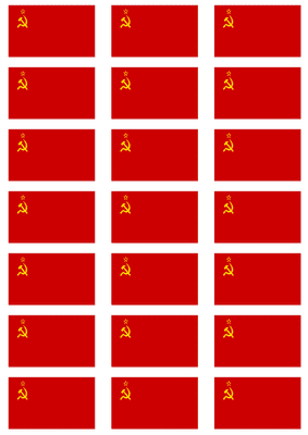 USSR Flag Stickers - 21 per sheet