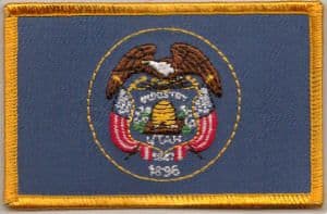 Utah Embroidered Flag Patch, style 08.