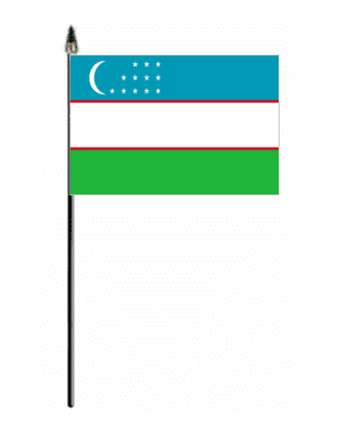 Uzbekistan Country Hand Flag - Small.