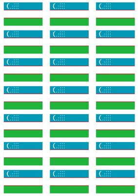 Uzbekistan Flag Stickers - 21 per sheet