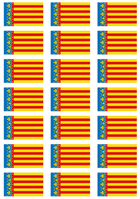 Valencia Flag Stickers - 21 per sheet