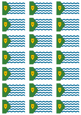Vancouver City Flag Stickers - 21 per sheet