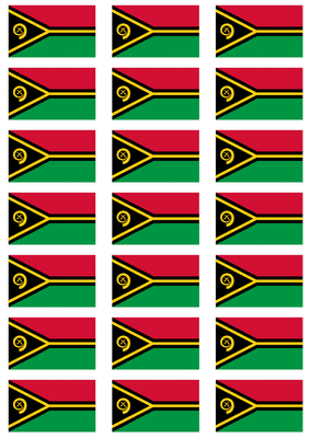 Vanuatu Flag Stickers - 21 per sheet