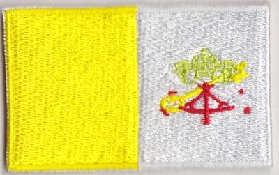 Vatican City Embroidered Flag Patch, style 04.
