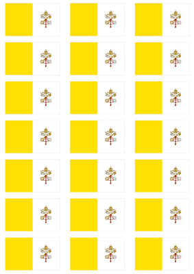 Vatican City Flag Stickers - 21 per sheet