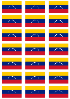 Venezuela Flag Stickers - 21 per sheet