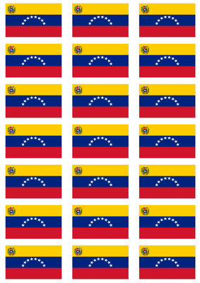 Venezuela State Flag Stickers - 21 per sheet