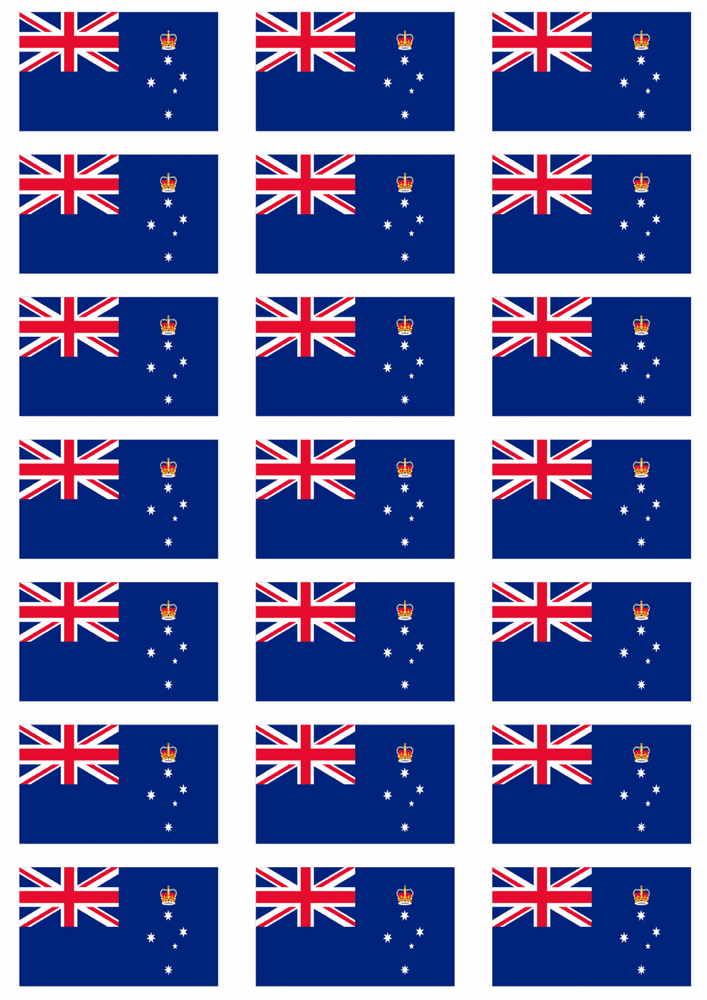 Victoria Flag Stickers - 21 per sheet